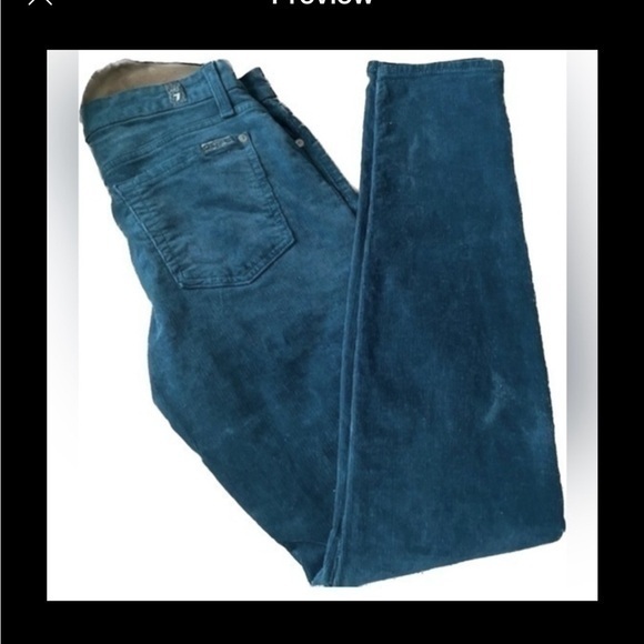 7 For All Mankind Denim - 7 For All Mankind Corduroy Skinny Jeans 27